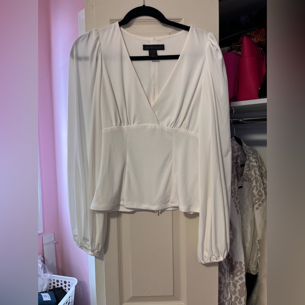 La femme en noir Ivory Bishop Blouse - Picture 3 of 3